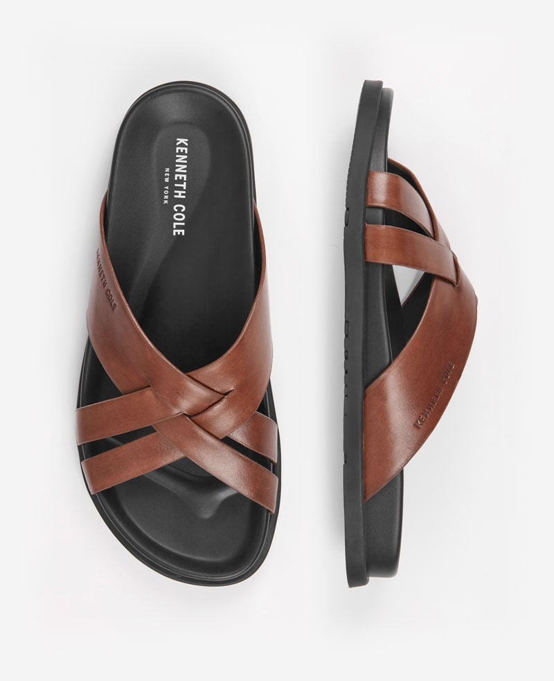 Kenneth Cole Wooper Leather Sandal | COGNAC LEATHER
