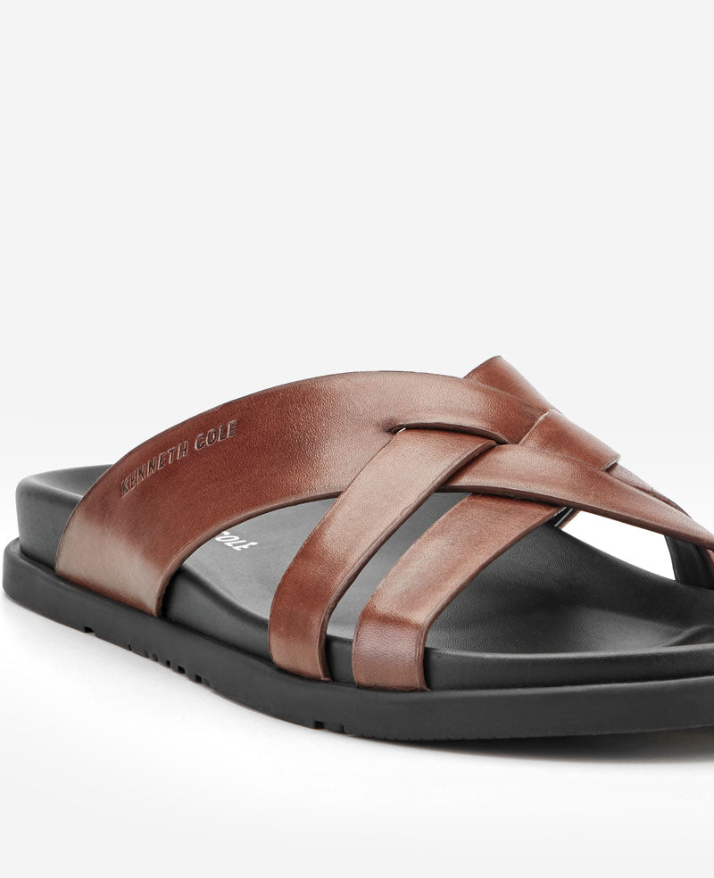 Kenneth Cole Wooper Leather Sandal | COGNAC LEATHER