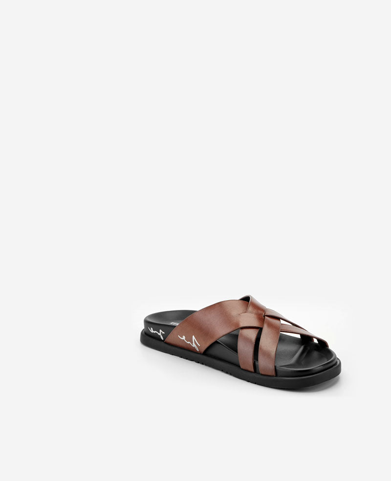 Kenneth Cole Wooper Leather Sandal | COGNAC LEATHER