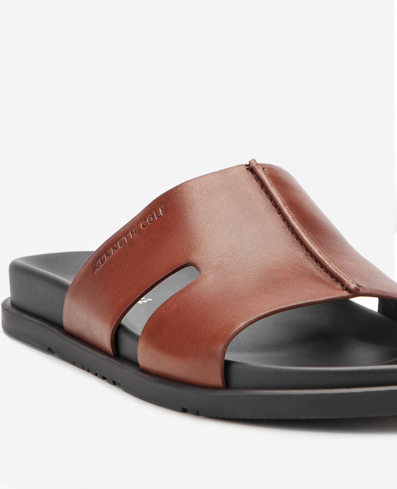 Kenneth Cole Willy Leather Sandal | COGNAC LEATHER