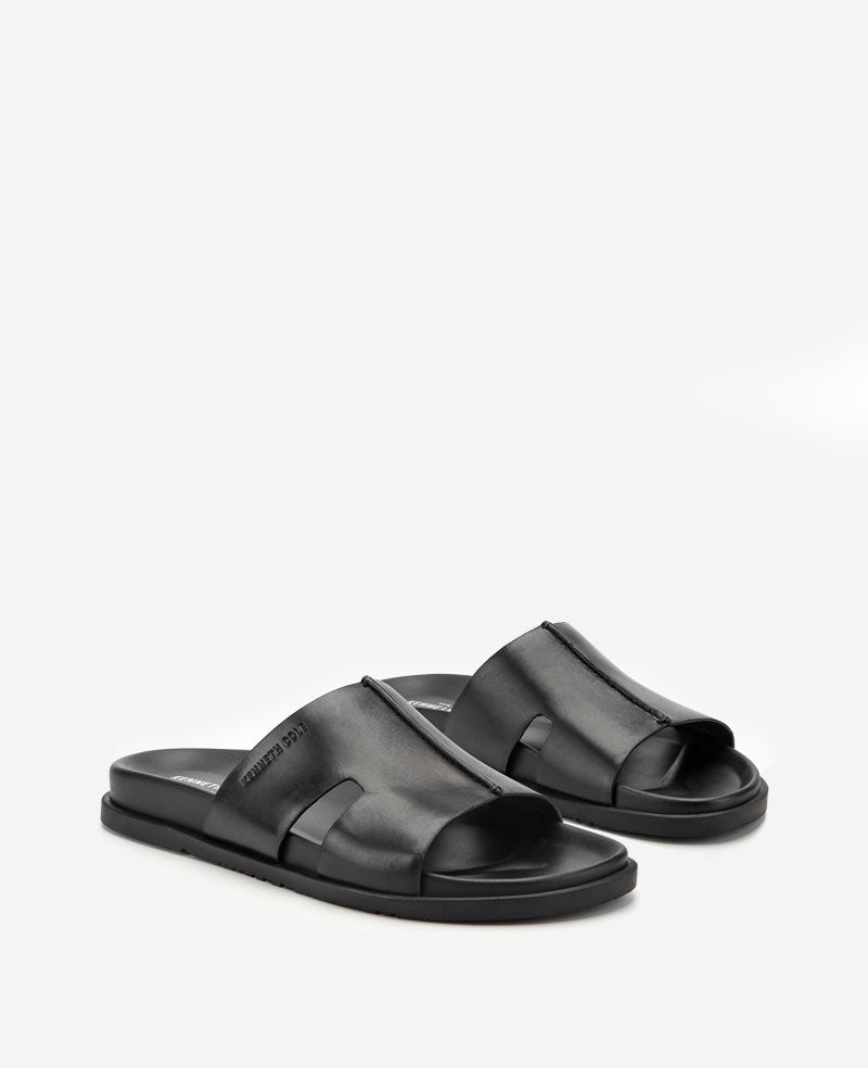 Kenneth Cole Willy Leather Sandal | BLACK LEATHER