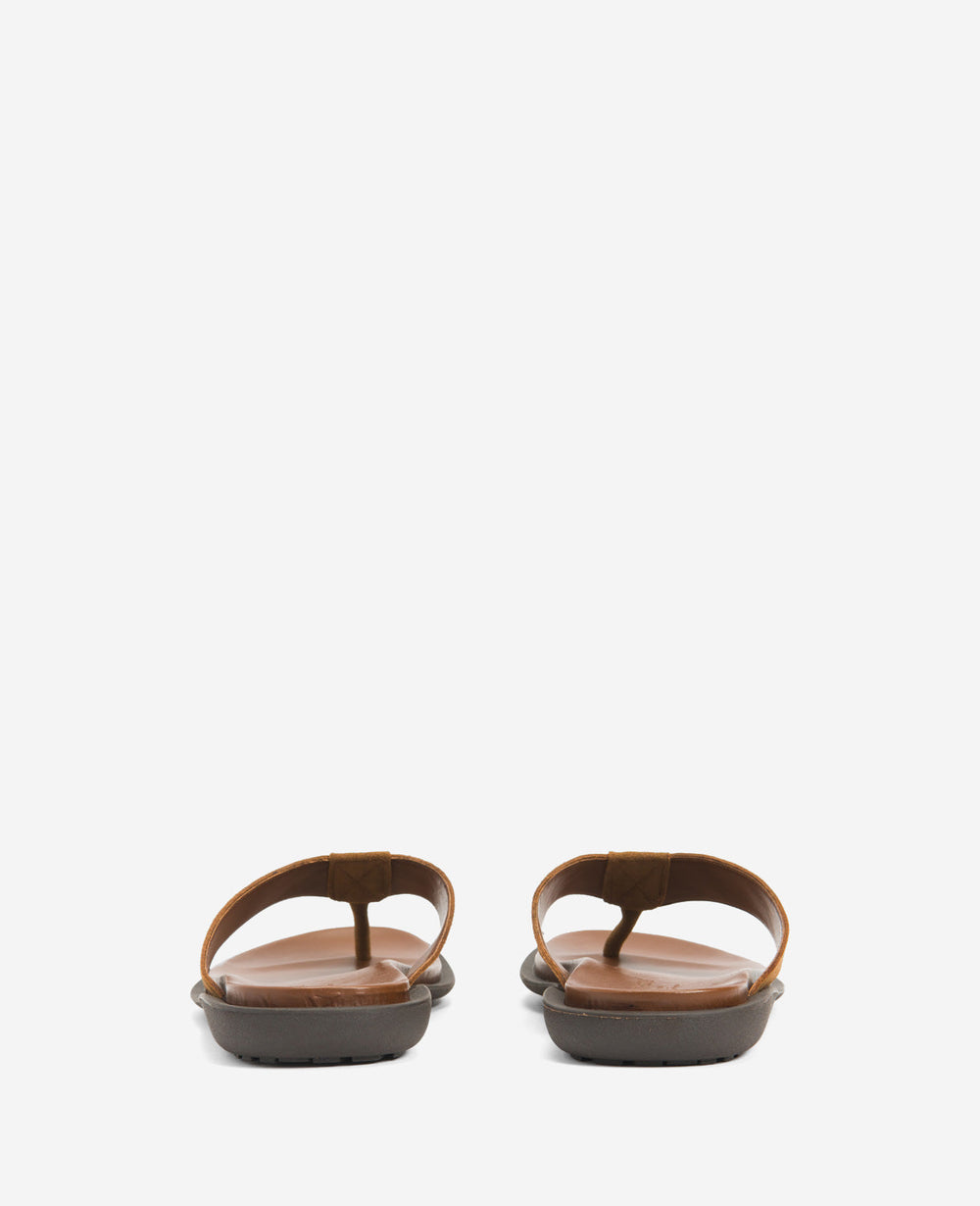 Kenneth Cole Tobacco Leather Thong Sandals – Lightweight Grip | KC | TOBACCO