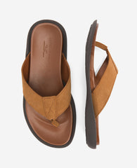 Kenneth Cole Tobacco Leather Thong Sandals – Lightweight Grip | KC | TOBACCO