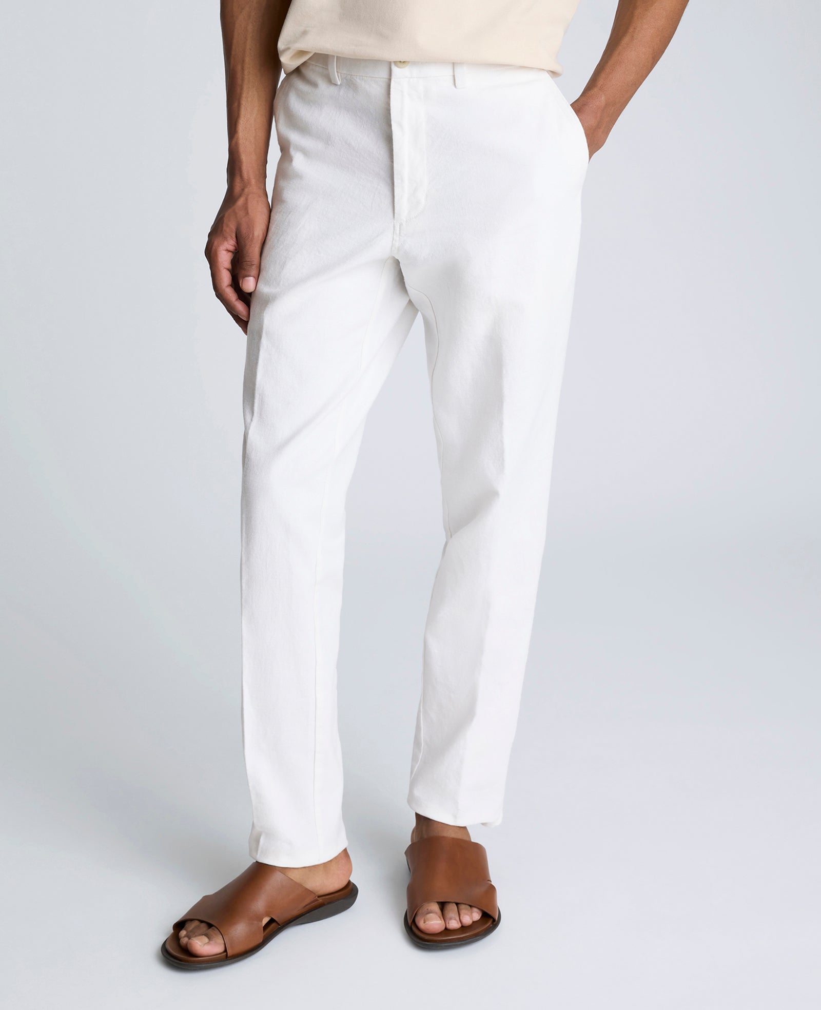 Kenneth Cole Shop Men’s White Linen Slim Fit Chino Pants – Kenneth Cole | WHITE