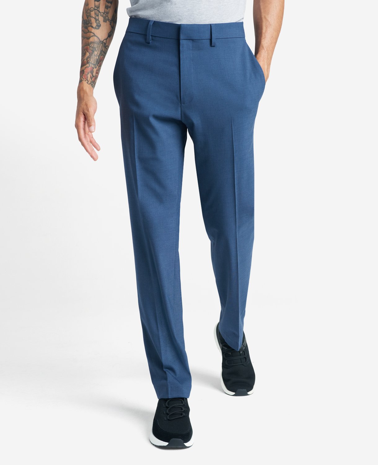 Kenneth Cole Shop Slim-Fit Stretch Twill Dress Pant – Chambray | KC | CHAMBRAY