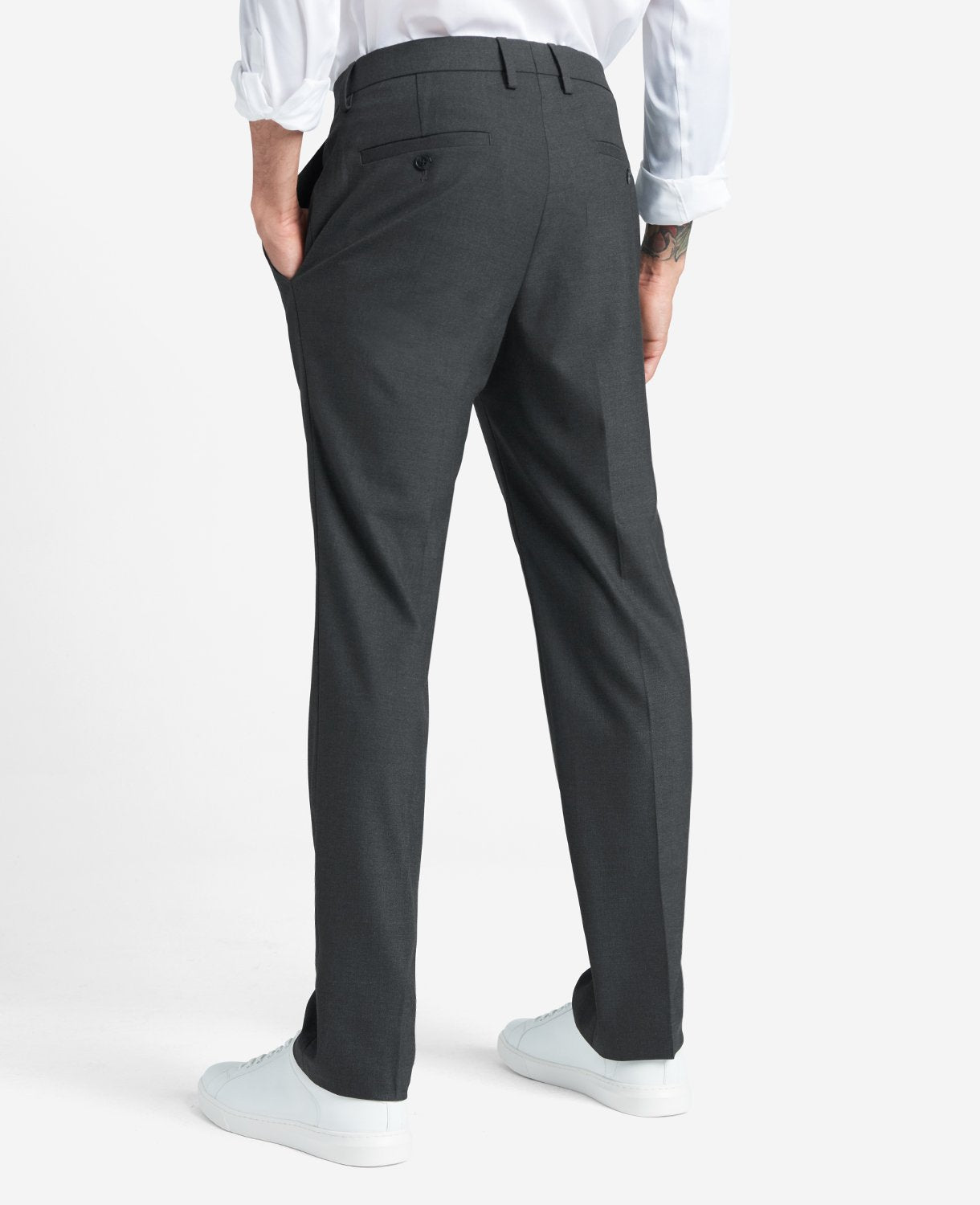 Kenneth Cole Shop Slim-Fit Stretch Twill Dress Pant – Grey | Kenneth Cole | DK. HTR. GREY