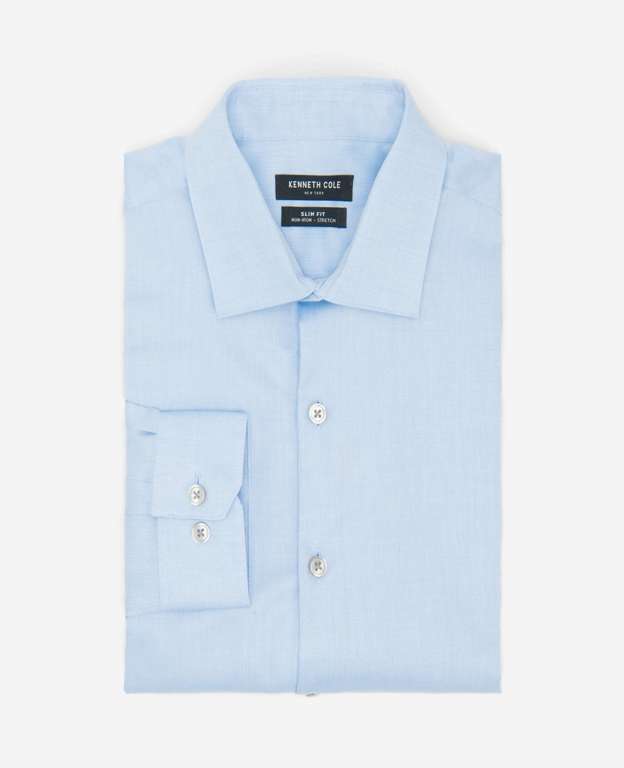 Kenneth Cole Slim-Fit Button-Down Stretch Dress Shirt with TEK FIT | LIGHT BLUE