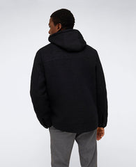 Kenneth Cole Shop Black Boucle Wool Jacket with Jersey Hood – Men’s Fit | BLACK