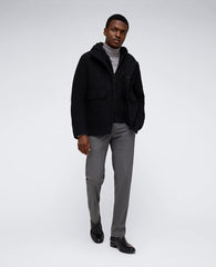 Kenneth Cole Shop Black Boucle Wool Jacket with Jersey Hood – Men’s Fit | BLACK