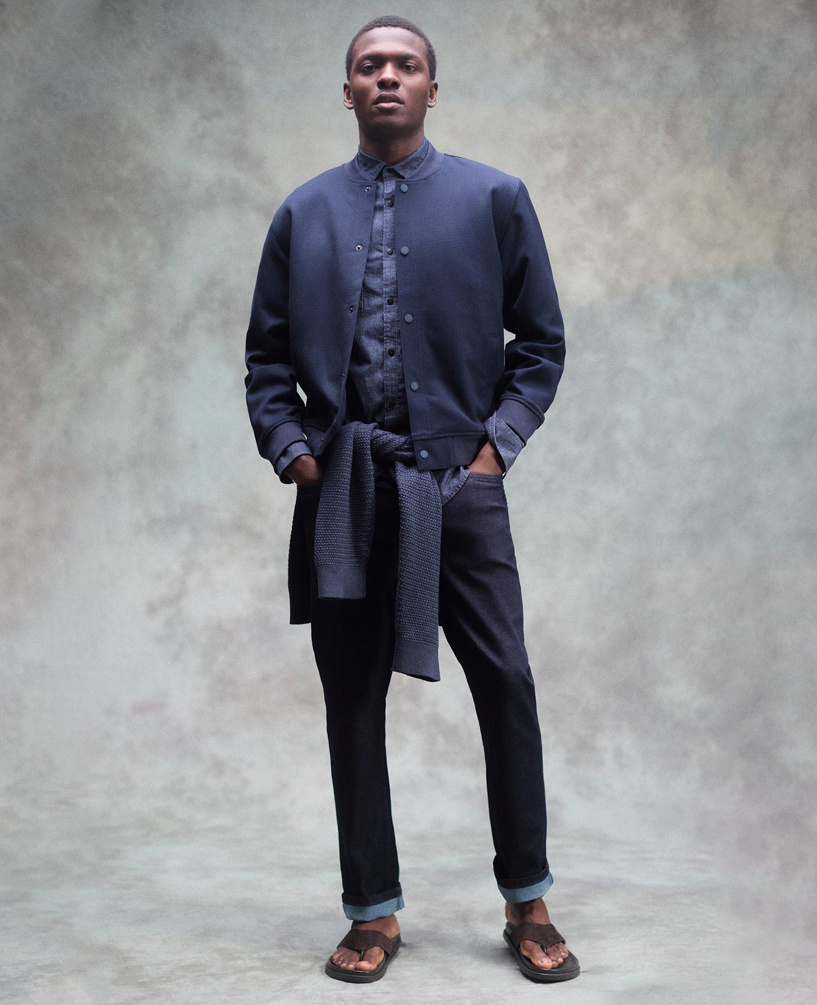 Kenneth Cole Relaxed Bomber Jacket | NAVY