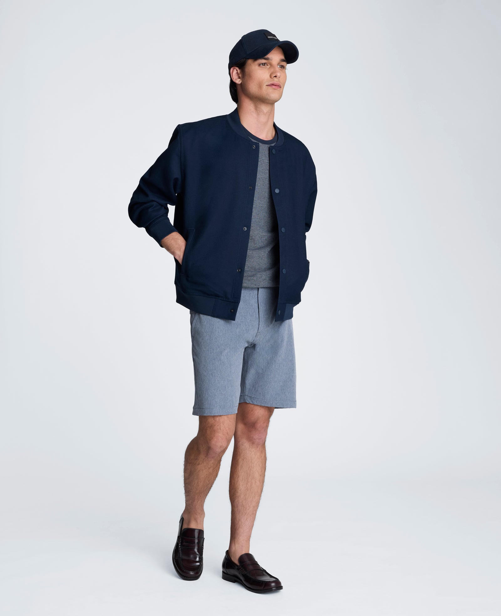 Kenneth Cole Relaxed Bomber Jacket | NAVY