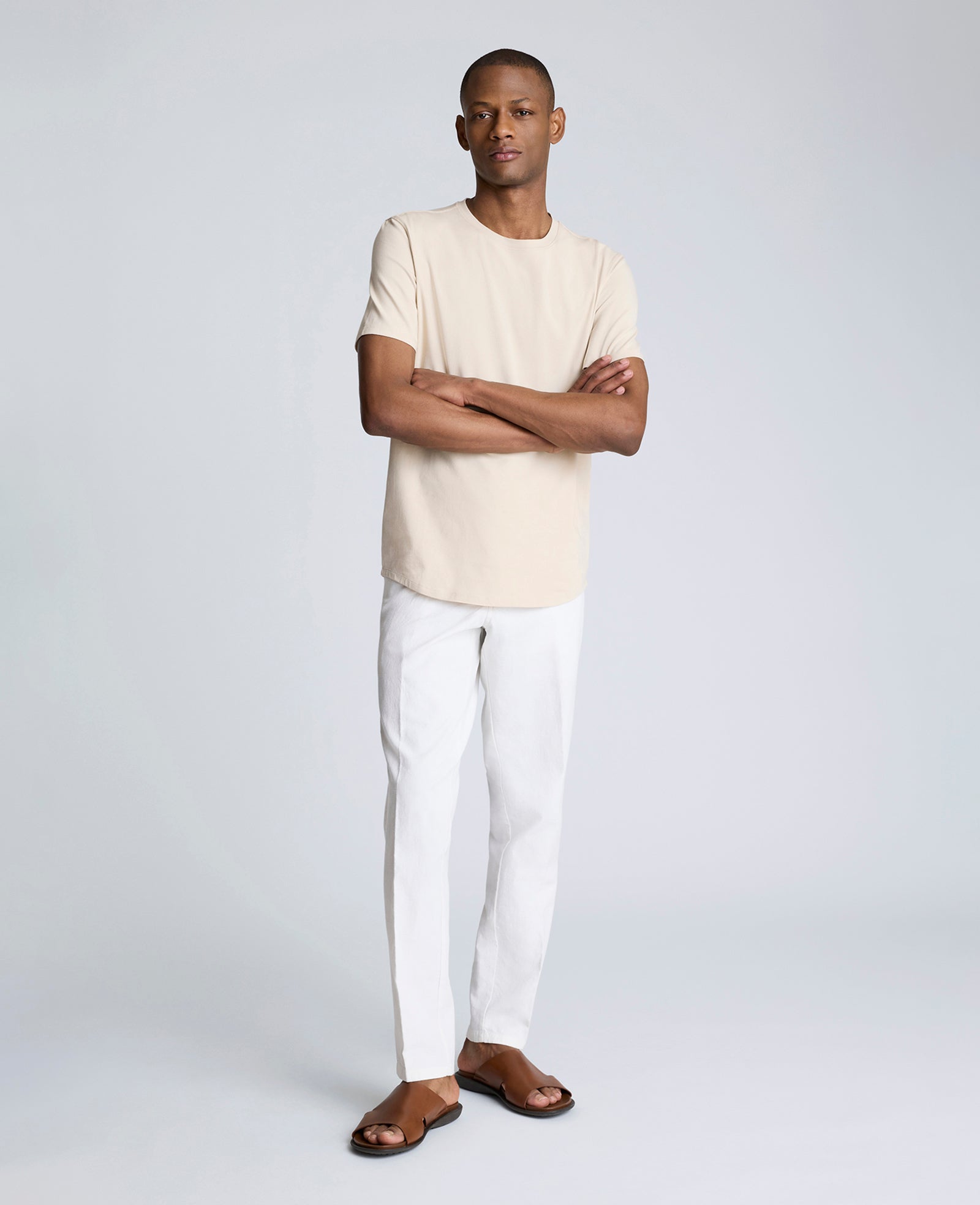 Kenneth Cole The Performance Crew Neck T-Shirt | TAN