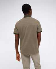 Kenneth Cole Green Polo Shirt with Contrast Collar & Placket | KC | GREEN