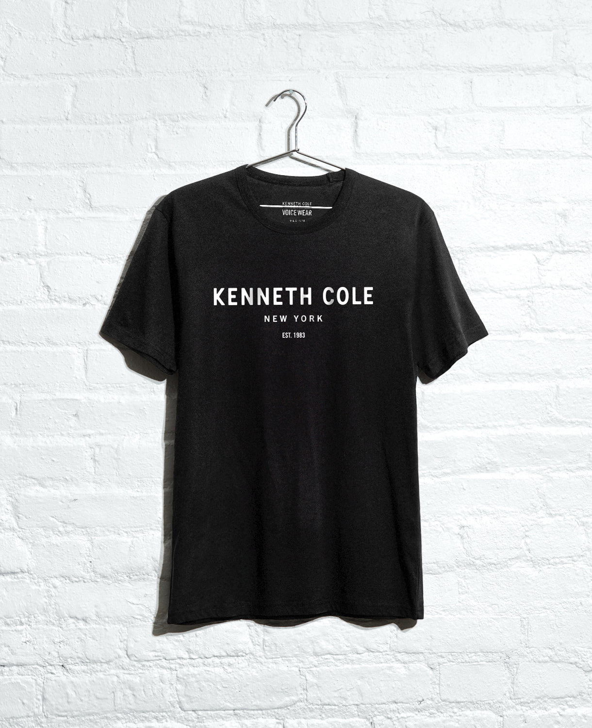 Kenneth Cole Shop 1983 Logo Tee – Black Unisex Cotton Stretch Fit | KC | BLACK