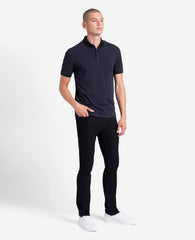 Kenneth Cole Navy Polo Shirt with Colorblock Collar – 4-Way Stretch | KC | NAVY