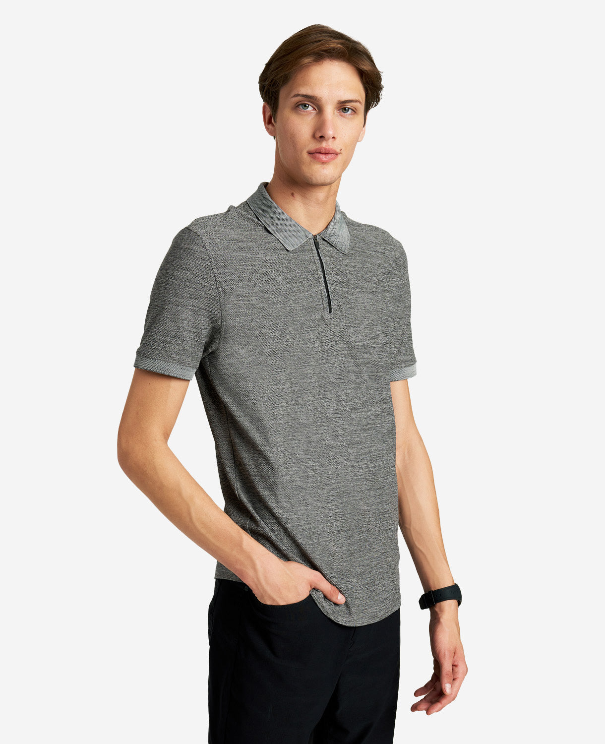 Kenneth Cole Kenneth Cole Zip-Up Knit Polo, Comfort & Style | Kenneth Cole | GREY HEATHER