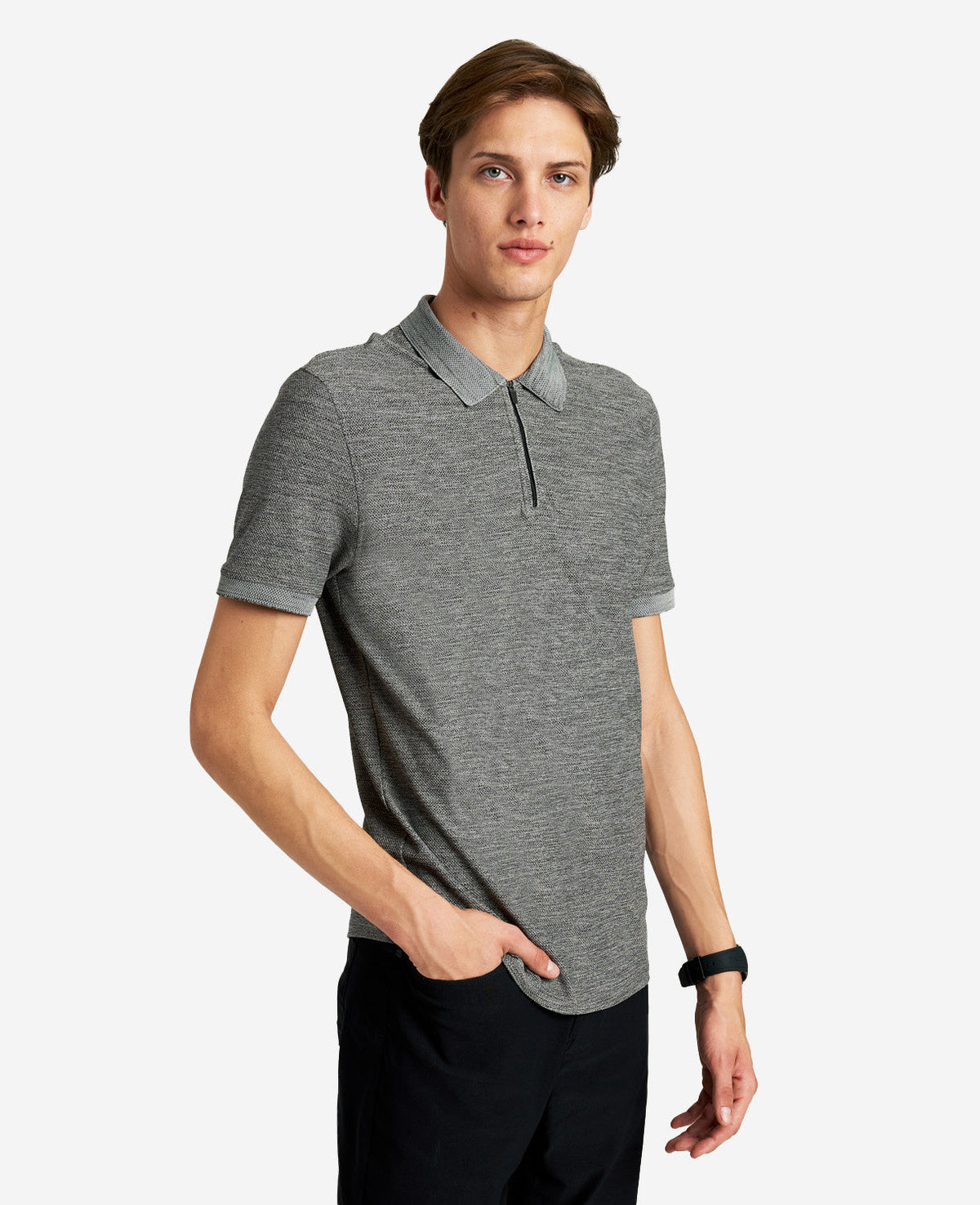 Kenneth Cole Kenneth Cole Zip-Up Knit Polo, Comfort & Style | Kenneth Cole | GREY HEATHER