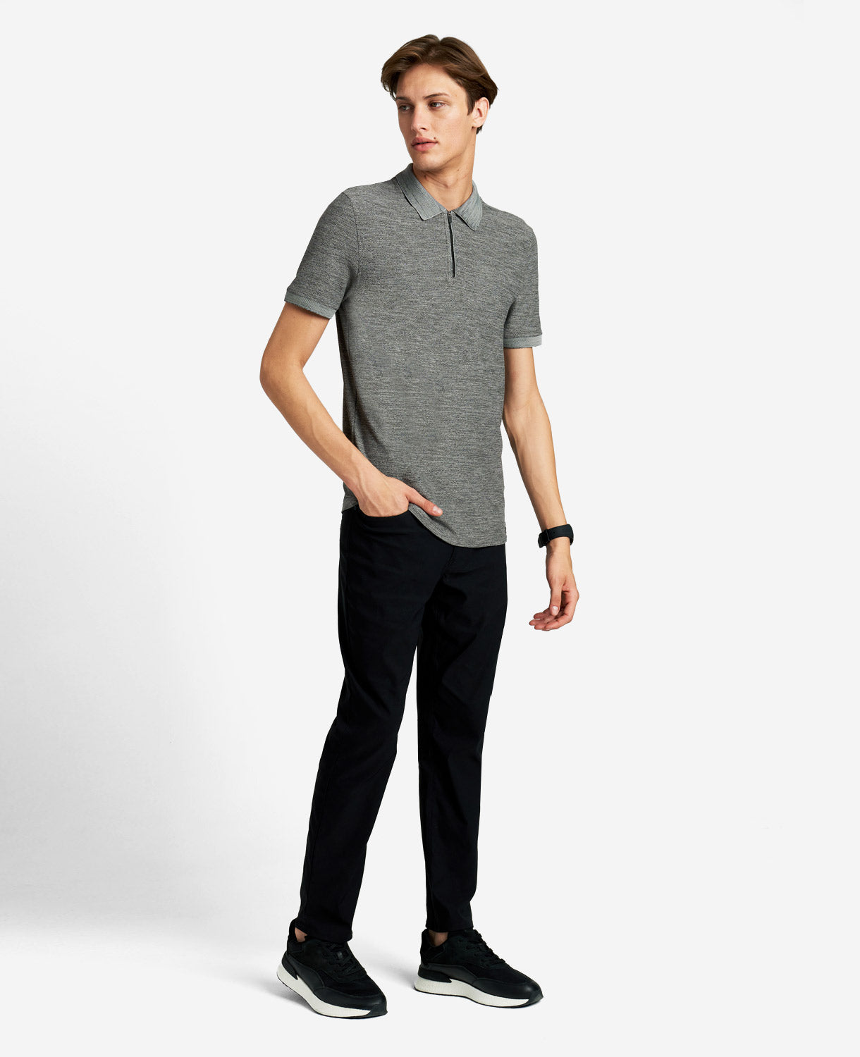 Kenneth Cole Kenneth Cole Zip-Up Knit Polo, Comfort & Style | Kenneth Cole | GREY HEATHER