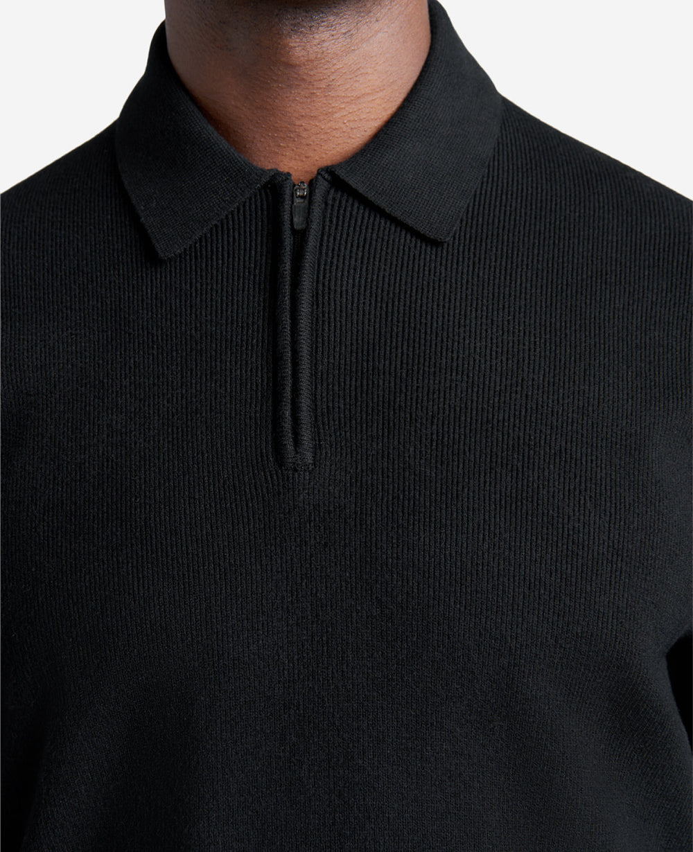 Kenneth Cole Shop Men’s Long Sleeve Polo Sweater – Black | Kenneth Cole | BLACK