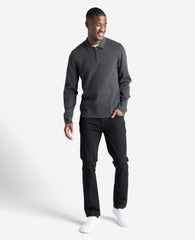 Kenneth Cole Charcoal Long Sleeve Polo Sweater for Men | Kenneth Cole | CHARCOAL