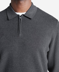Kenneth Cole Charcoal Long Sleeve Polo Sweater for Men | Kenneth Cole | CHARCOAL