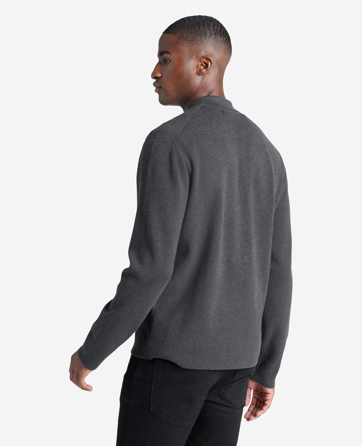Kenneth Cole Charcoal Long Sleeve Polo Sweater for Men | Kenneth Cole | CHARCOAL