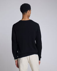 Kenneth Cole Black Crew Neck Sweater – Ribbed Cuffs & Classic Fit | KC | BLACK