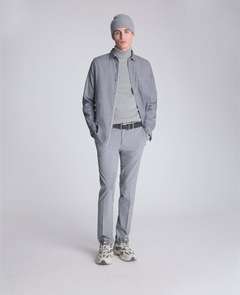 Kenneth Cole Shop Foldover Turtleneck Sweater: Grey Heather Ribbed | KC | GREY/HEATHER