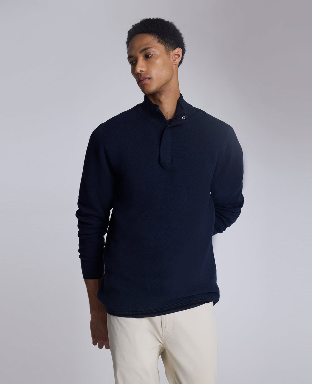 Kenneth Cole Quarterzip Pullover Sweater | NAVY