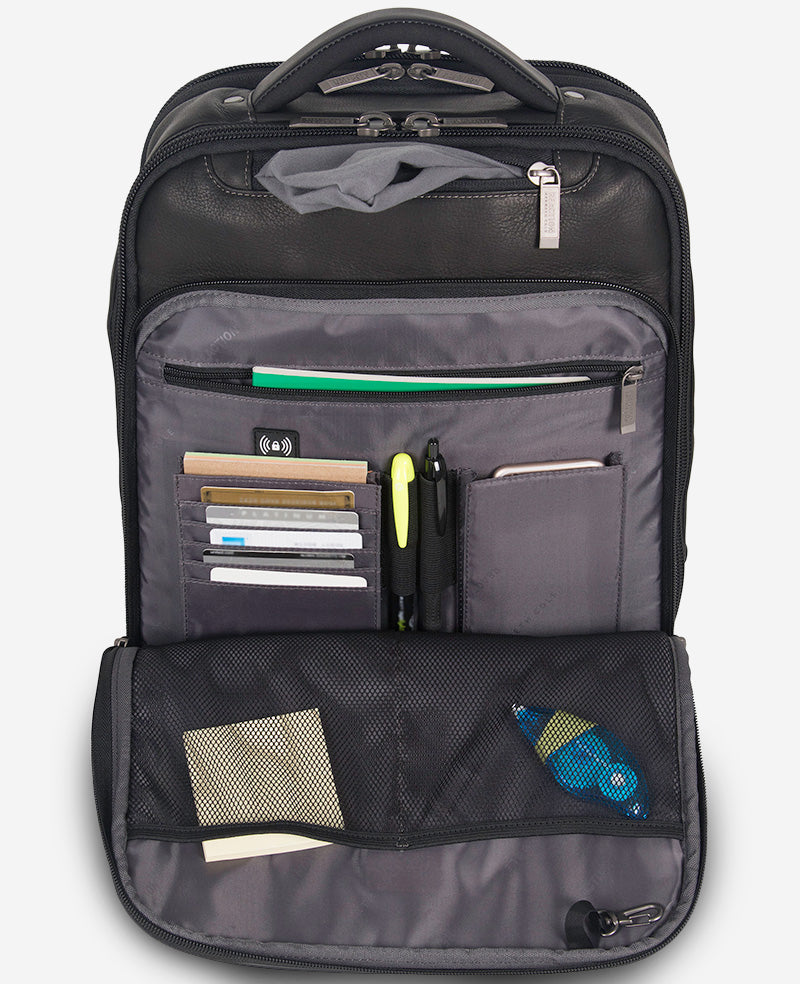 Kenneth Cole Colombian Leather Backpack | BLACK