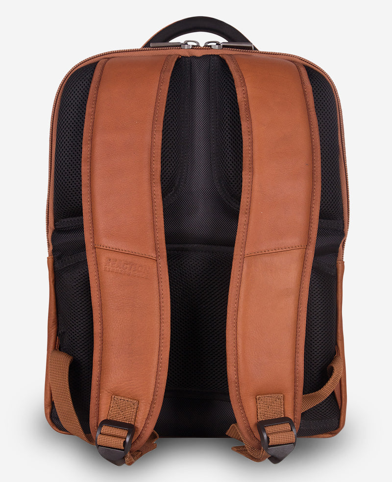 Kenneth Cole Colombian Leather Backpack | COGNAC