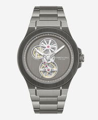 Kenneth Cole Automatic Gun Metal Stainless Steel Bracelet Watch | GUN