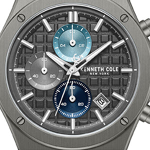 Kenneth Cole Dress Sport Chronograph Multi Tone Dial Stainless Steel Bracelet Watch | GUN