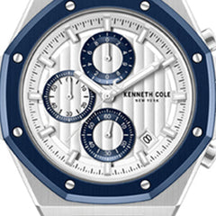 Kenneth Cole Dress Sport Chronograph Two-Tone Stainless Steel Bracelet Watch | TT SILVER/BLUE