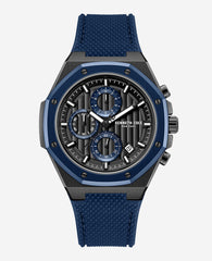 Kenneth Cole Dress Sport Chronograph Two-Tone Silicone Strap Watch | TT BLACK/BLUE