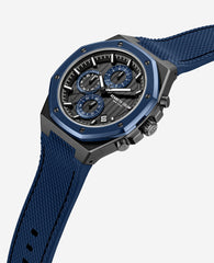 Kenneth Cole Dress Sport Chronograph Two-Tone Silicone Strap Watch | TT BLACK/BLUE