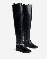 Kenneth Cole Maza Leather Riding Boot | BLACK LEATHER