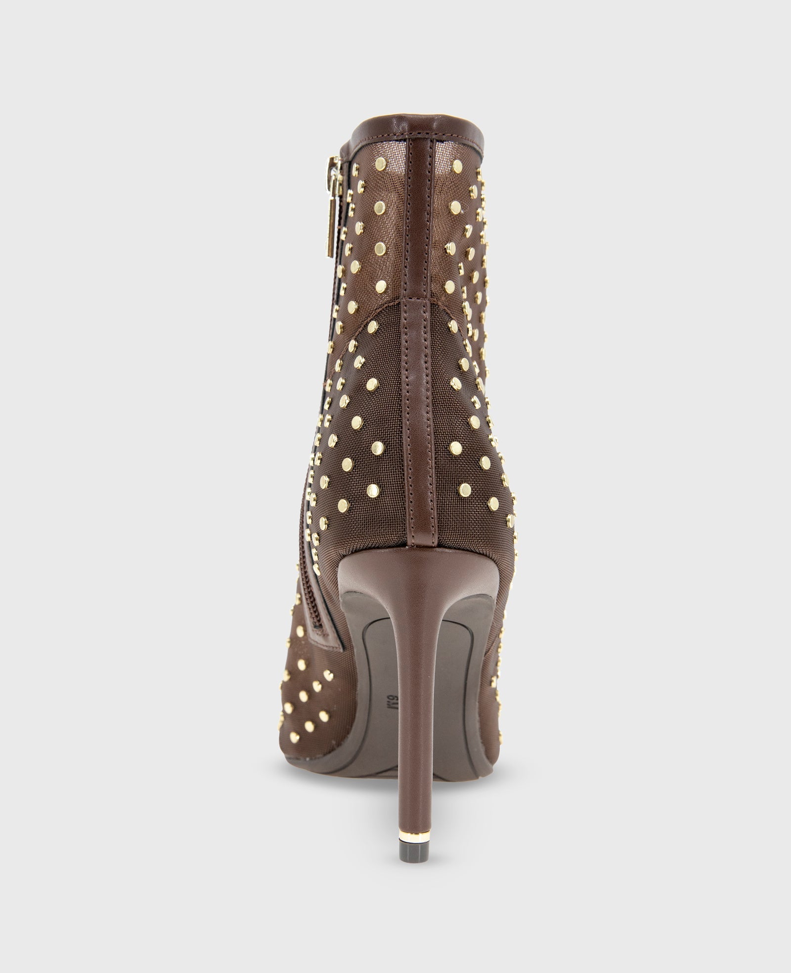 Kenneth Cole Quincy Mesh Micro Stud Heel Ankle Bootie | BROWN MESH