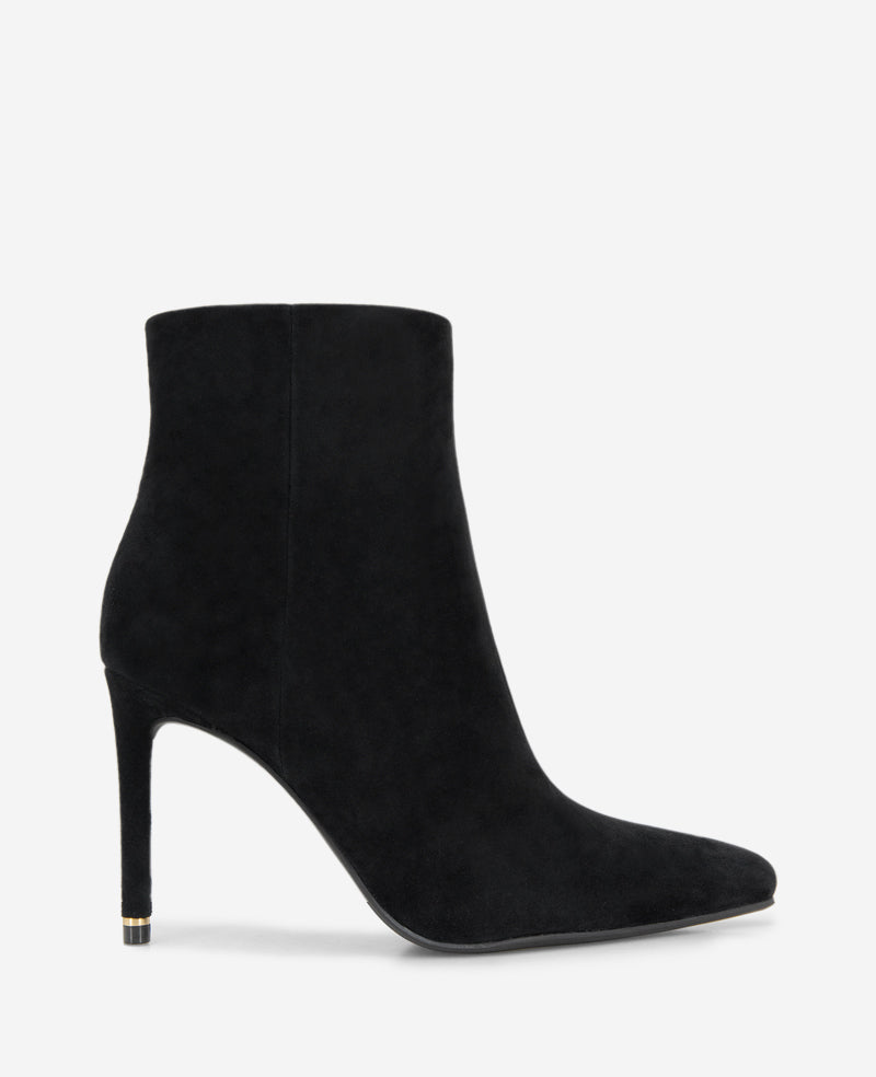 Kenneth Cole Shop Quincy Suede Heel Ankle Bootie in Black | Kenneth Cole | BLACK SUEDE