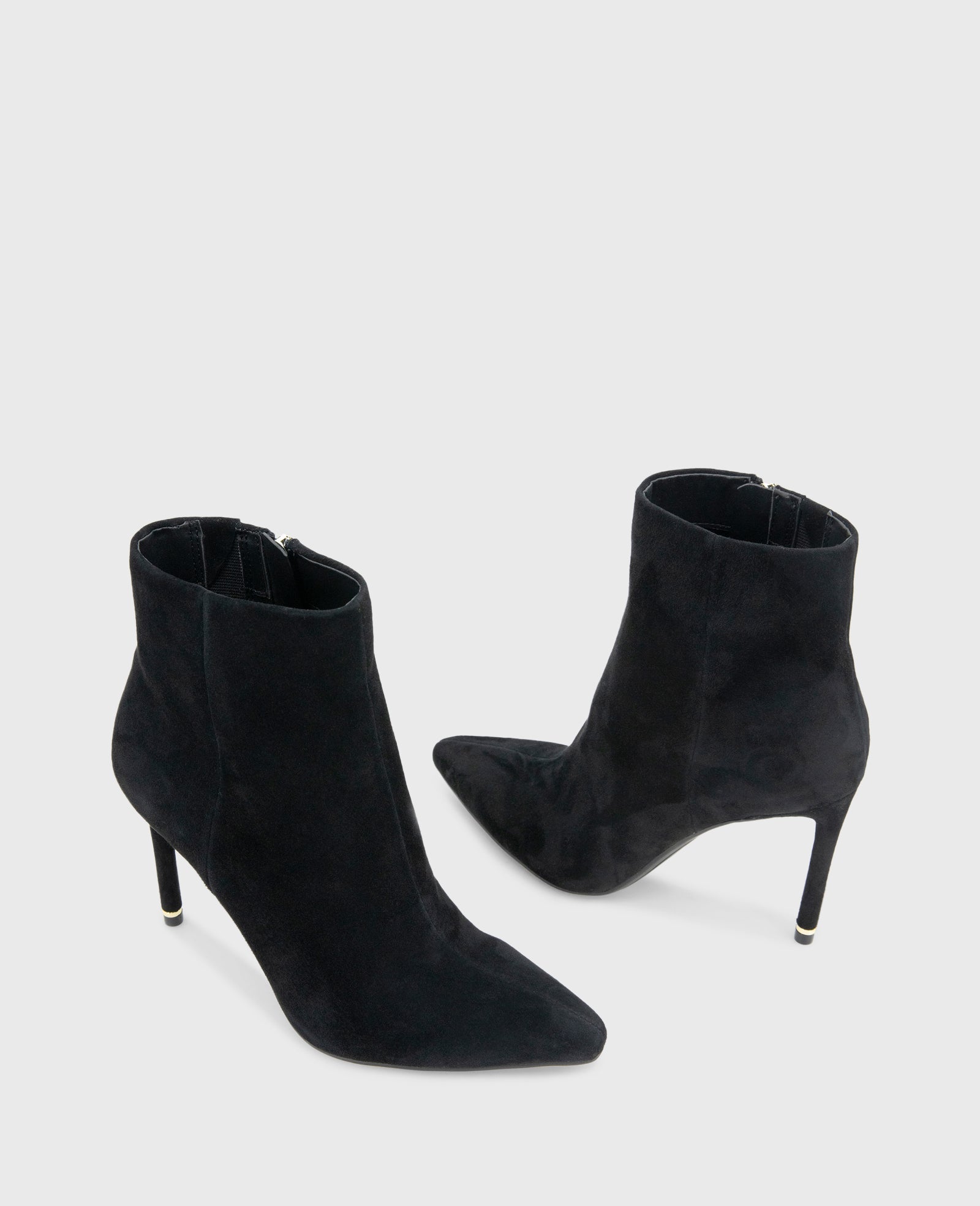Kenneth Cole Shop Quincy Suede Heel Ankle Bootie in Black | Kenneth Cole | BLACK SUEDE