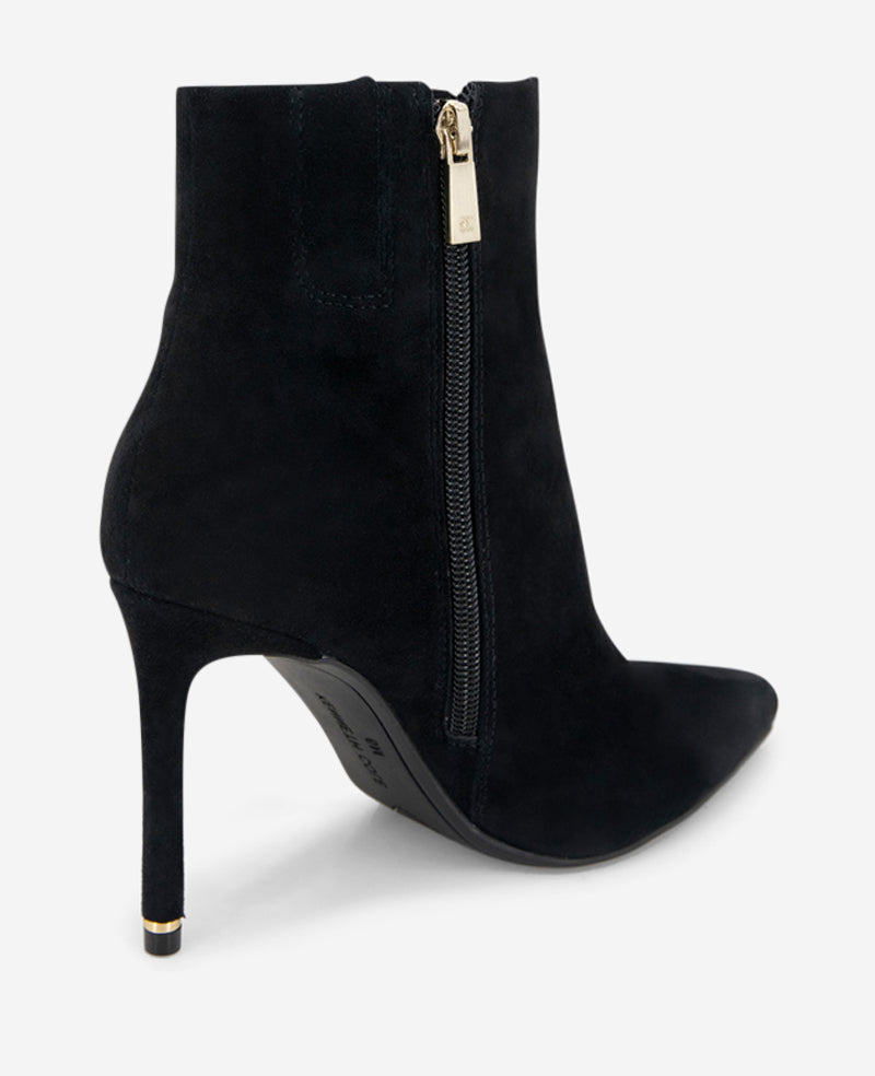 Kenneth Cole Shop Quincy Suede Heel Ankle Bootie in Black | Kenneth Cole | BLACK SUEDE