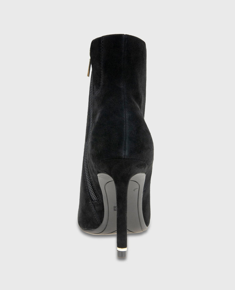 Kenneth Cole Shop Quincy Suede Heel Ankle Bootie in Black | Kenneth Cole | BLACK SUEDE