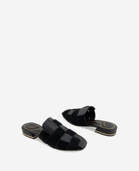 Kenneth Cole Faina Leather Fisherman Slide Sandal – Black | Kenneth Cole | BLACK LEATHER