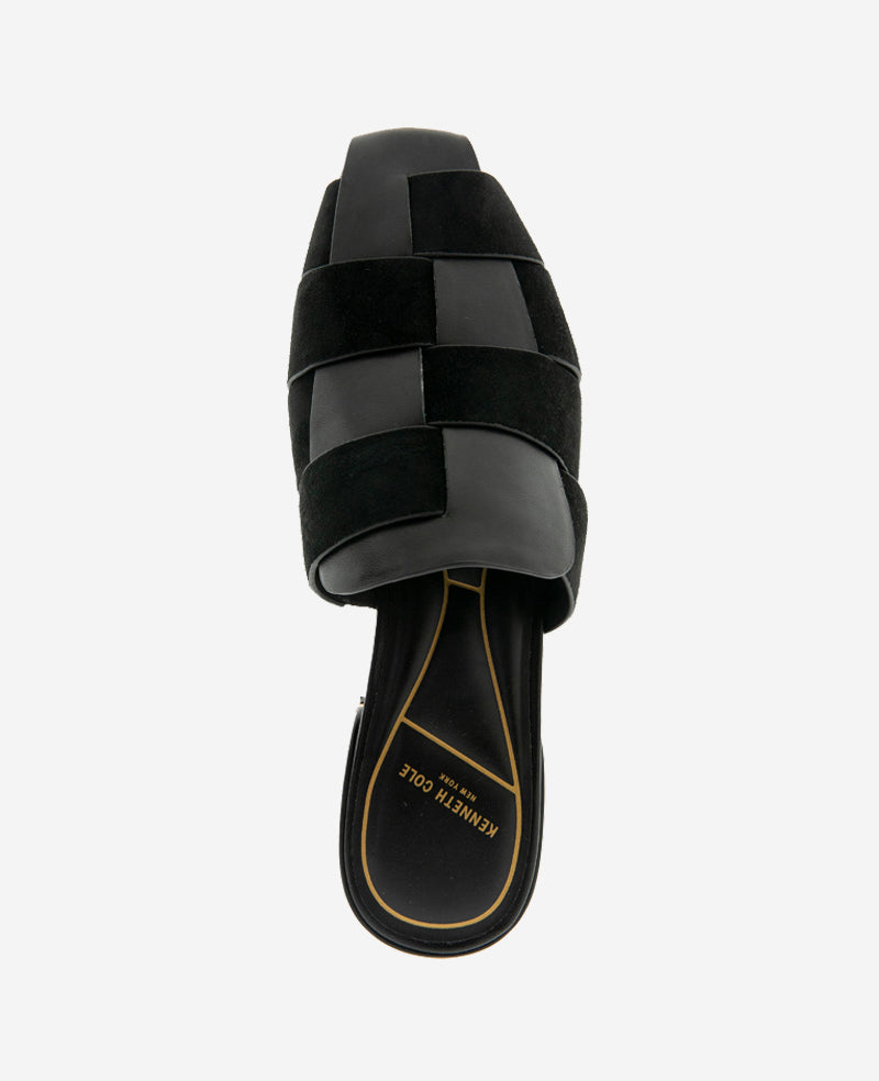 Kenneth Cole Faina Leather Fisherman Slide Sandal – Black | Kenneth Cole | BLACK LEATHER