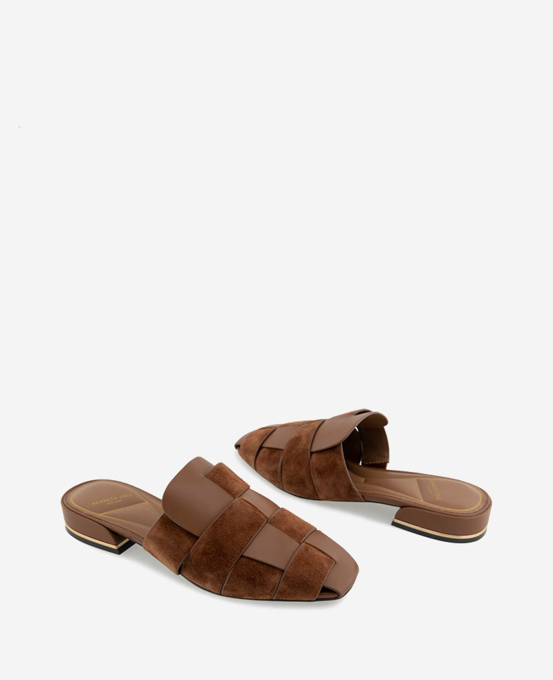 Kenneth Cole Faina Leather Fisherman Slide Sandal – Brown | Kenneth Cole | BROWN LEATHER