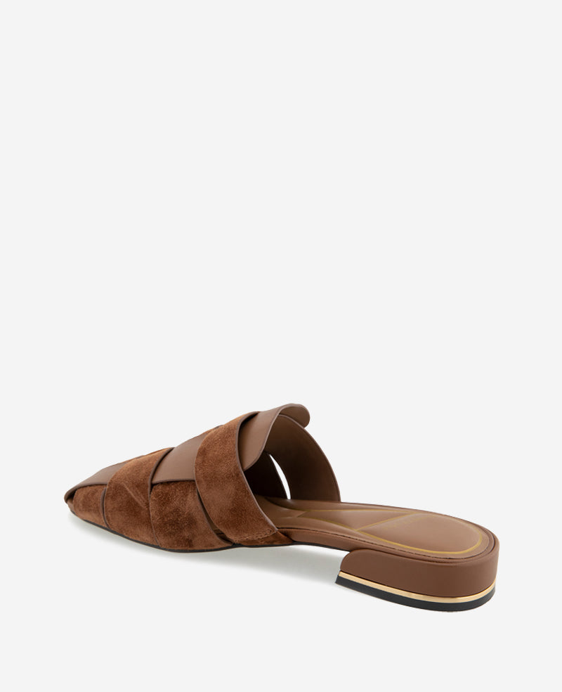 Kenneth Cole Faina Leather Fisherman Slide Sandal – Brown | Kenneth Cole | BROWN LEATHER