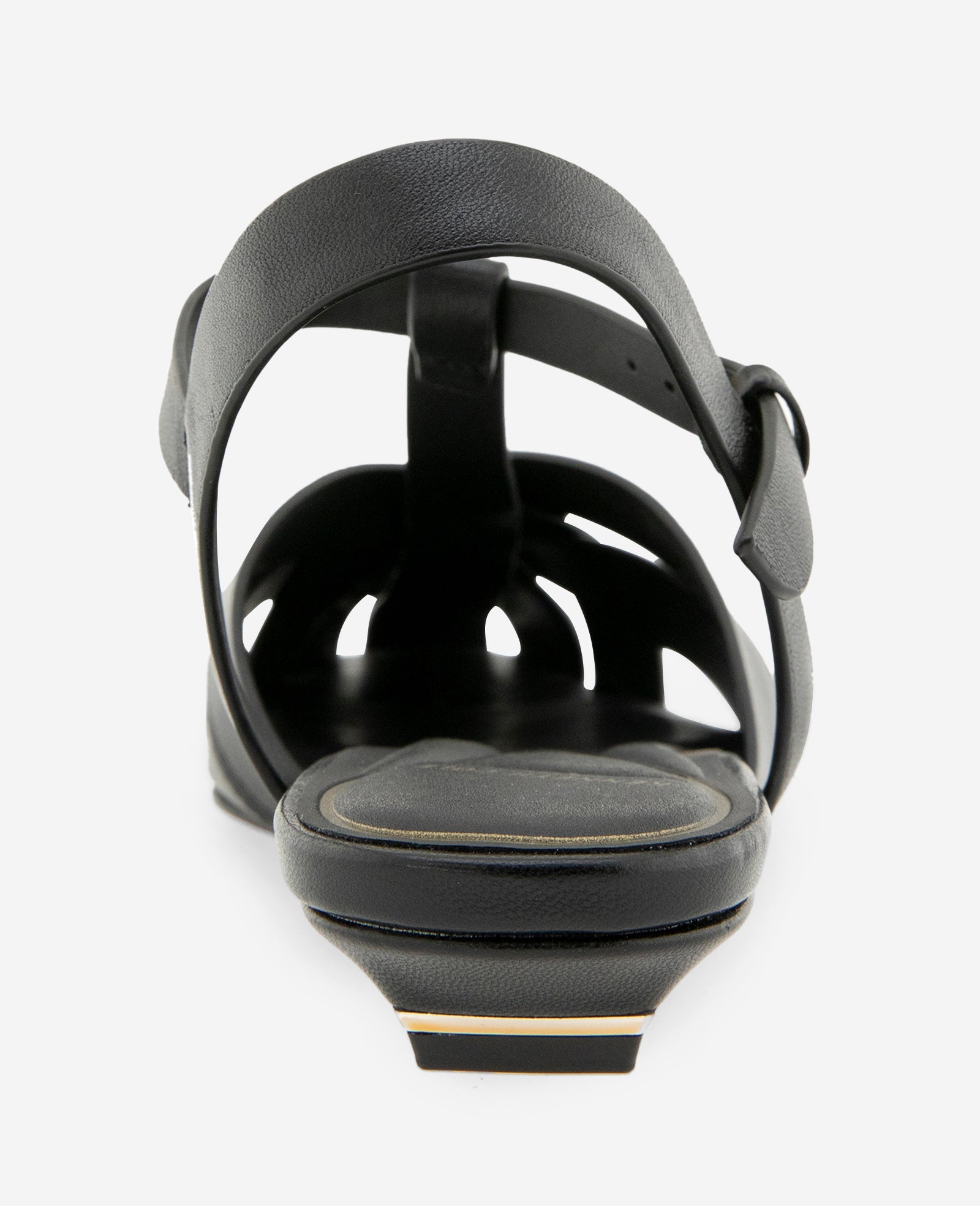 Kenneth Cole Bindy Woven Leather T-Strap Sandal | BLACK LEATHER