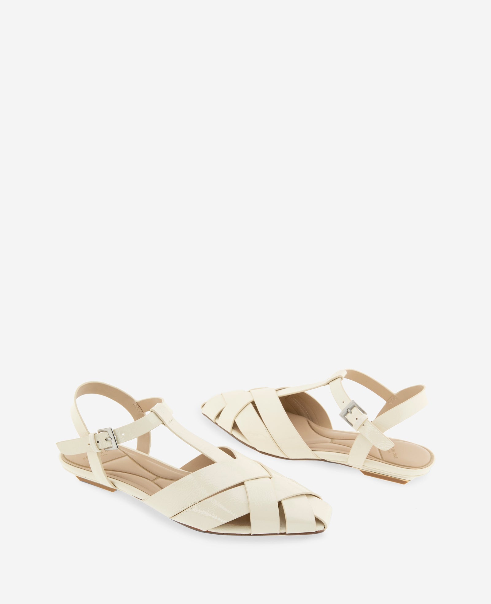 Kenneth Cole Bindy Woven Leather T-Strap Sandal | PRISTINE PATENT