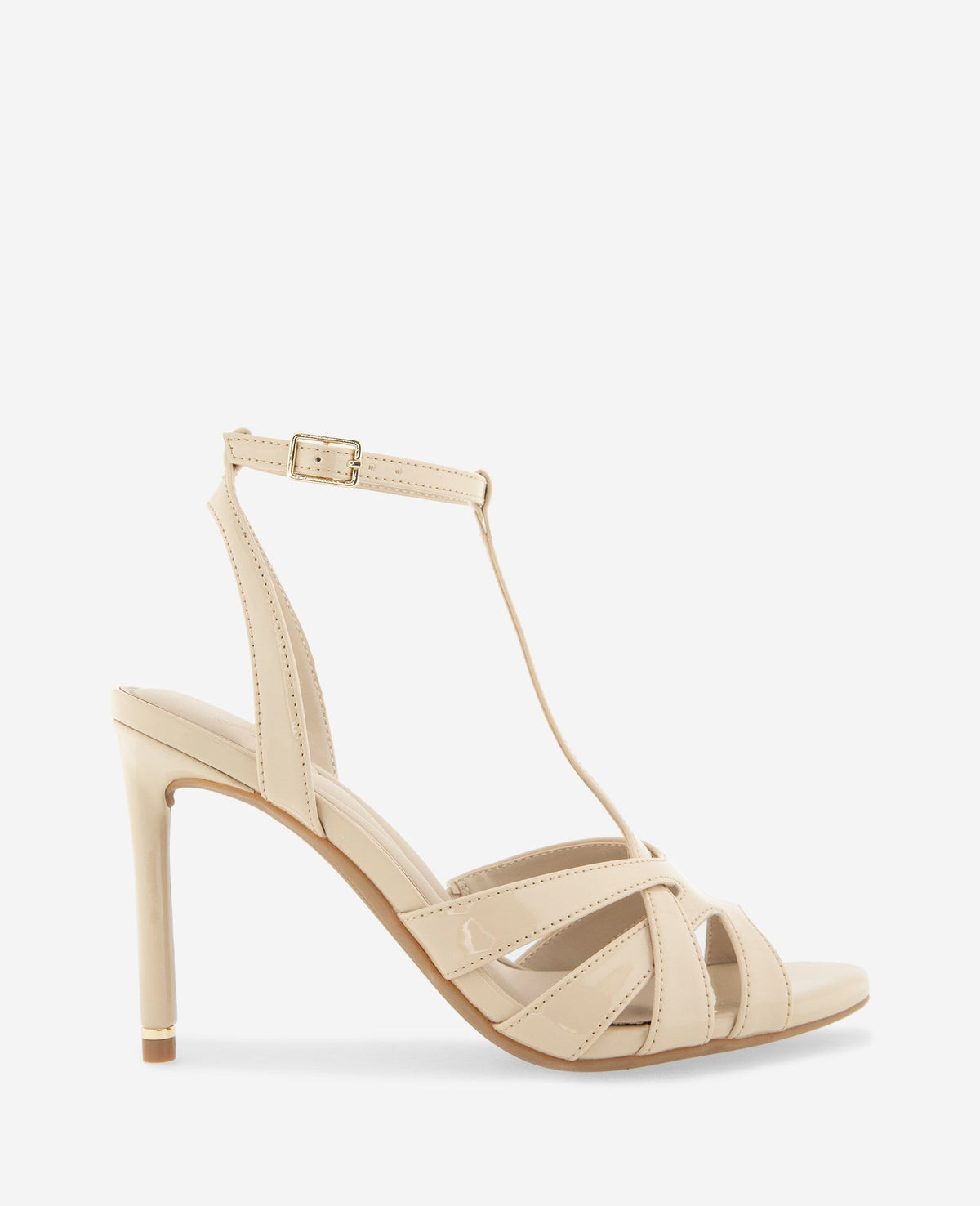 Kenneth Cole Liona Patent T-Strap Heel | WARM SAND PATENT