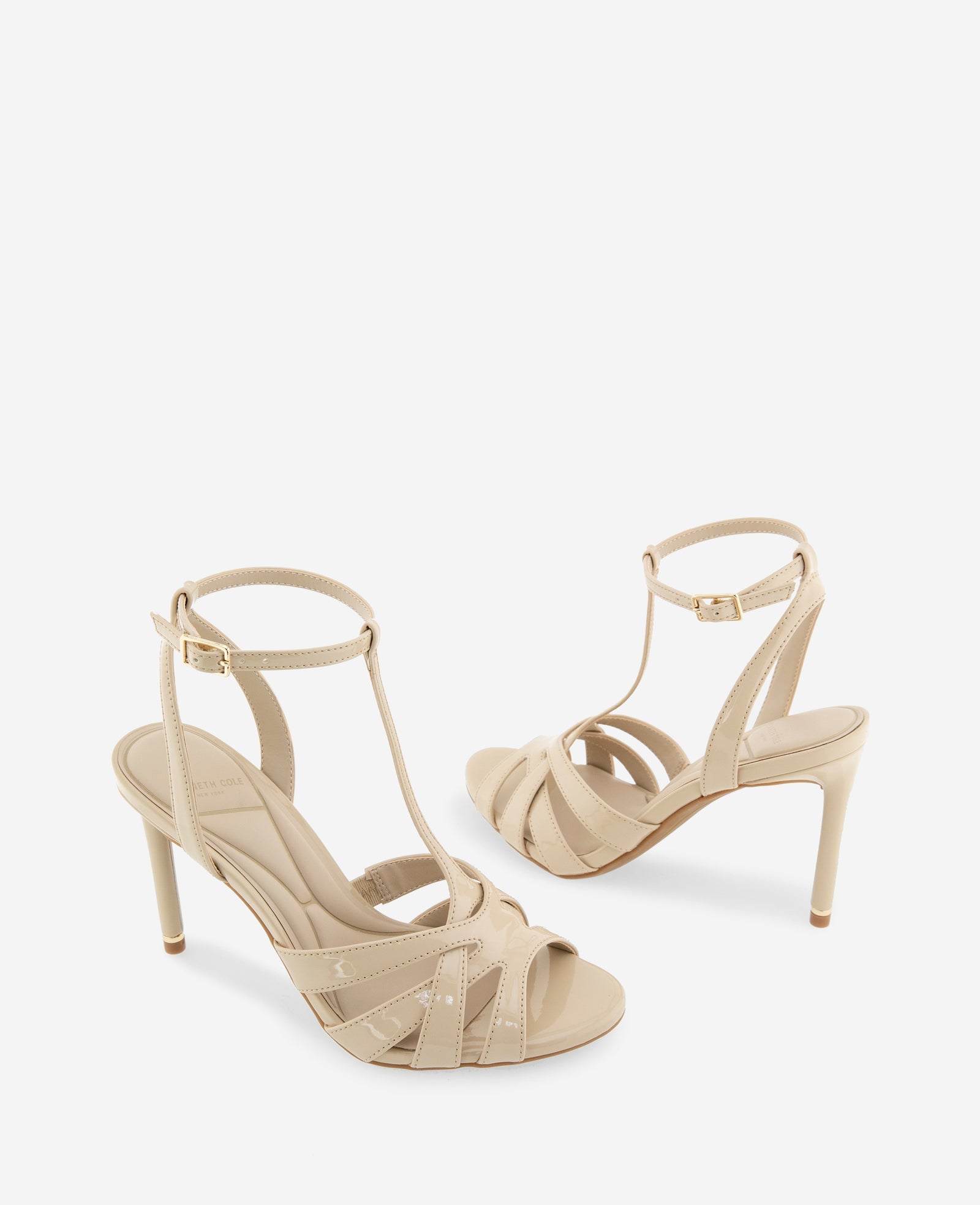 Kenneth Cole Liona Patent T-Strap Heel | WARM SAND PATENT